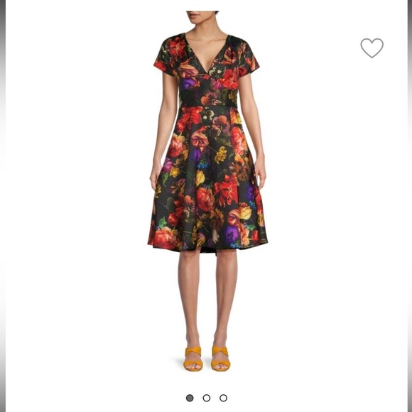 THEIA Leilani Floral A-Line Dress size 8 - Picture 1 of 6